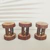 1PC Creative Wooden Pet Toy Small Dumbbell Bell Cat Dog Training Rolling Toy Cedar Tabletop Decoration