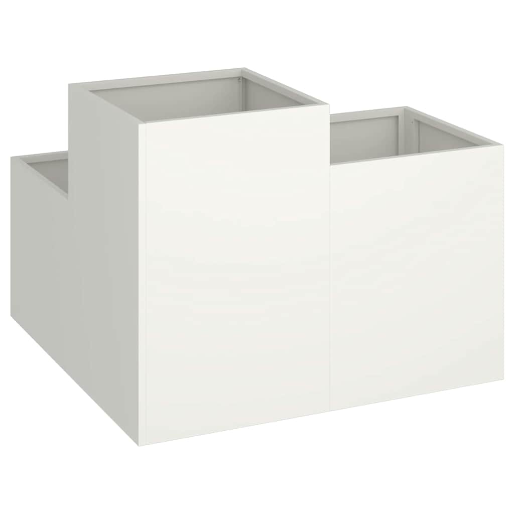 Garden Planter White 100 X 100 X 60 Cm Steel