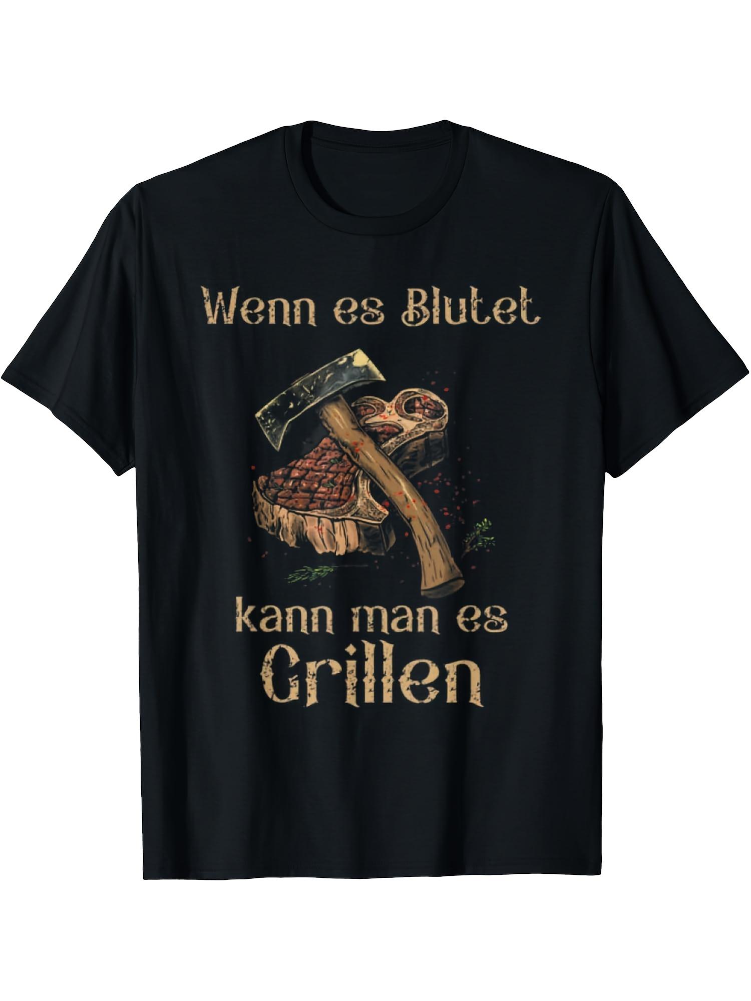 Men s T-Shirt Y2K Vintage Bbq Regular Fit 4XL