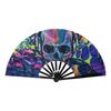 Glow In The Dark Folding Fan Rainbow Starry Sky Design Portable Decor for Party Stage Performance