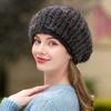 Fur Hat Women Fashionable Warm Keeping Stylish Beret Hat Mink Hair Knitted Mink Fur Hat Winter New Beret
