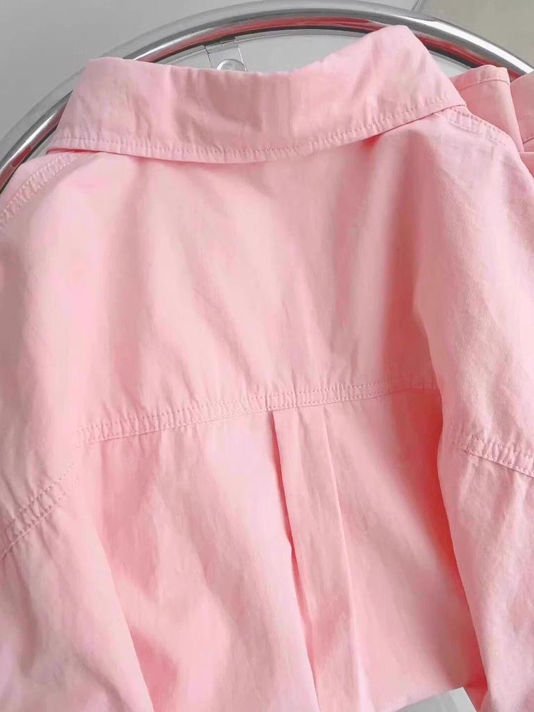 Women's Yellow Cotton Shirt Jacket: Loose Long-Sleeved, Sun Protection, Spring/Summer Commute Style
