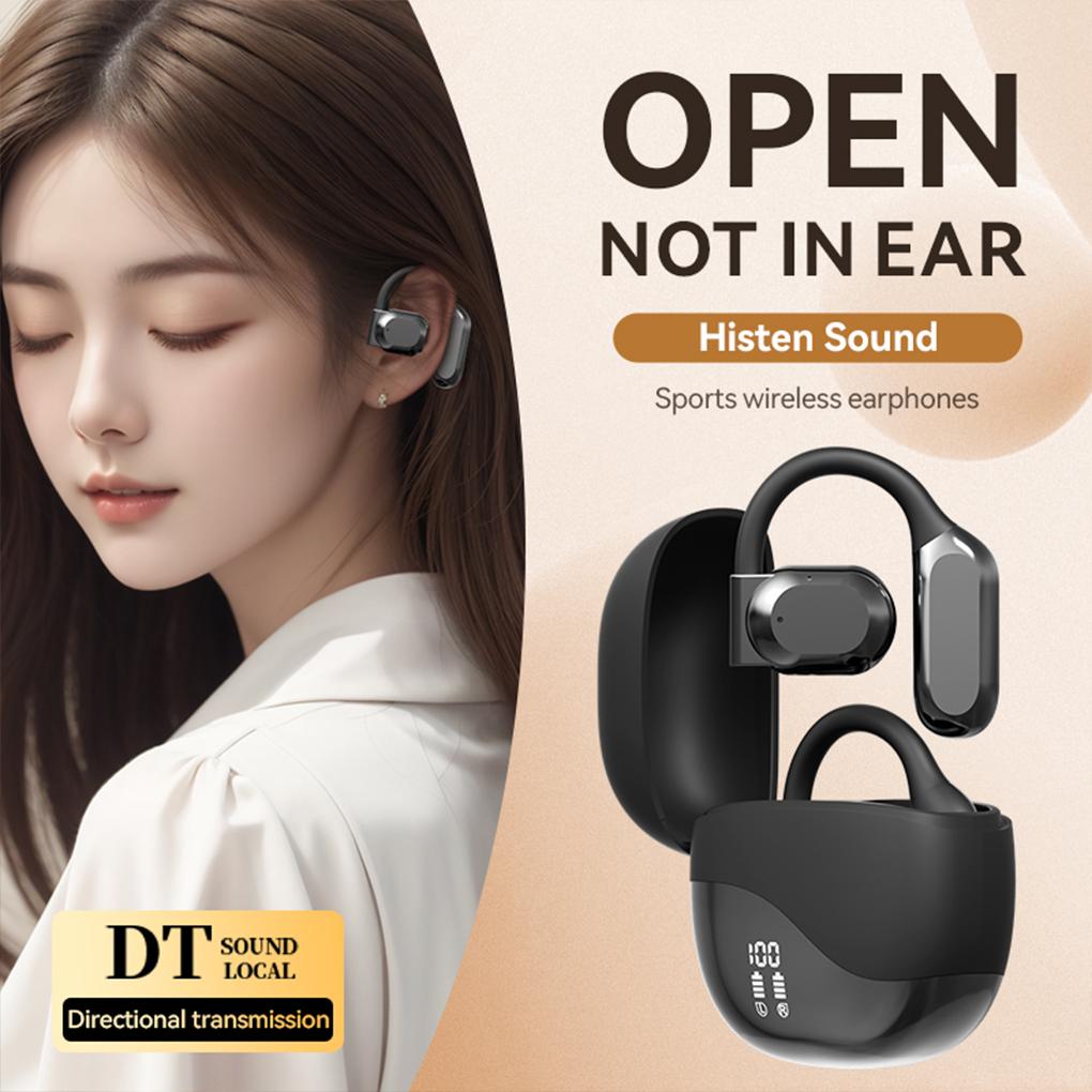 AI Translator Earbuds Bluetooth 5.4 Noise Cancelling Real Time Translator Ear Hook Two-Way Voice Translator for Business Travel