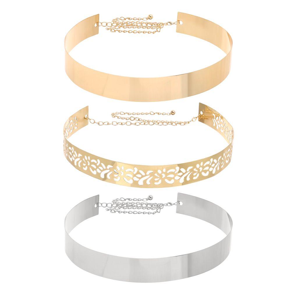 Gift Waist Ornament Mirror Waistband Wide Waist Belt Gold Silver Color Sequined Metal Wide Belt
