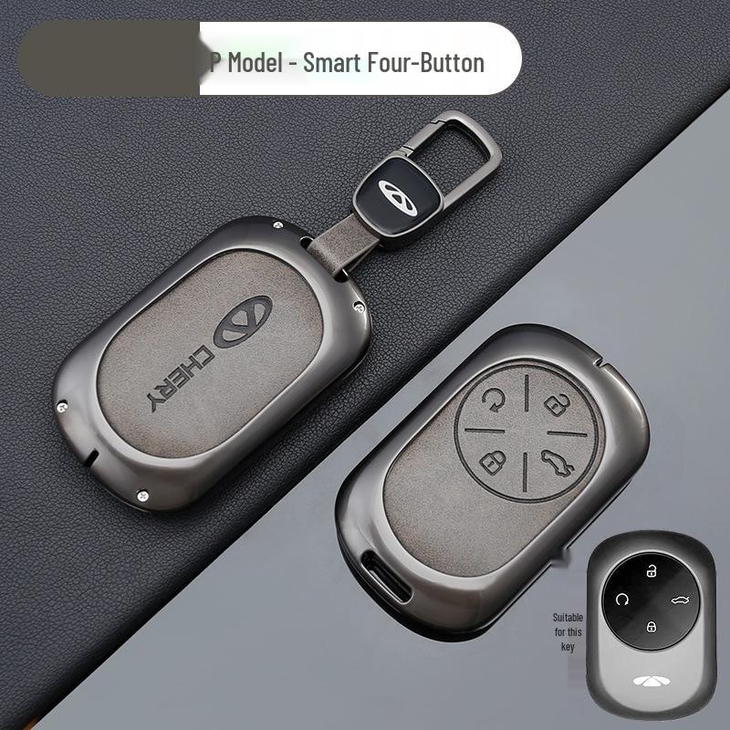 Chery Car Key Cover: Fits Tiggo, EQ1, QQ Ice Cream, Arrizo E - Small, Secure Metal Shell with Hanging Buckle