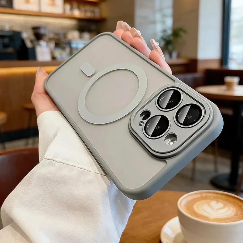 Luxury Magnetic Matte Translucent Phone Case For iPhone 17 16 15 14 Plus 13 12 Pro Max 11 For Magsafe Wireless Charging Cover