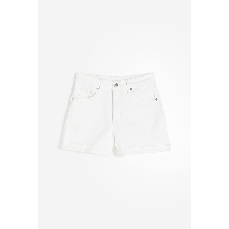 

HM Women clothes Jeans 2025 Summer New High Waist Commuter Trend Fashion Demin shorts 1204752 White 160/72