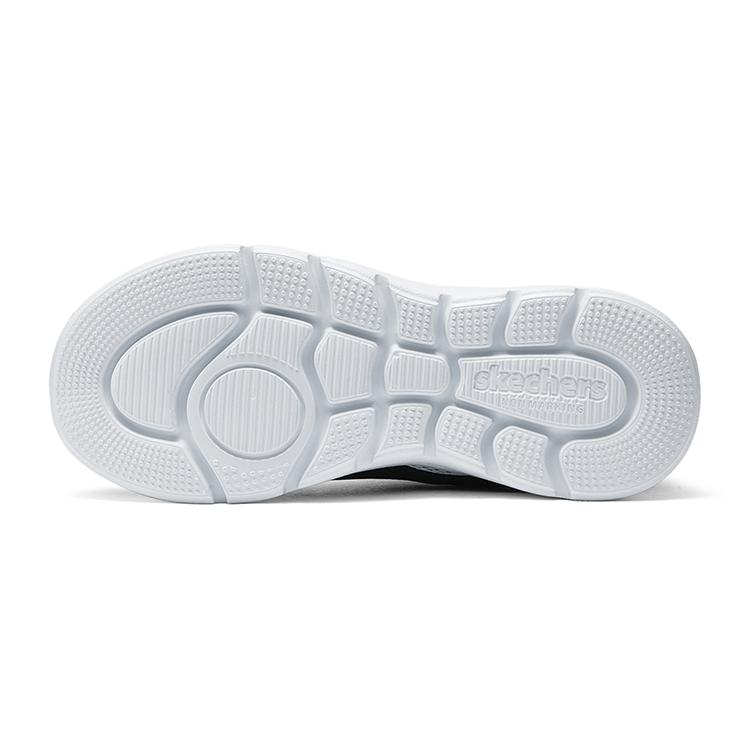 Skechers Rzepy Bieganie Sportowe Wygodne Wszechstronne Trwałe Oddychające Niskie Codzienne Buty Trampki Dziecięce Czarne Białe 405283L-BKW