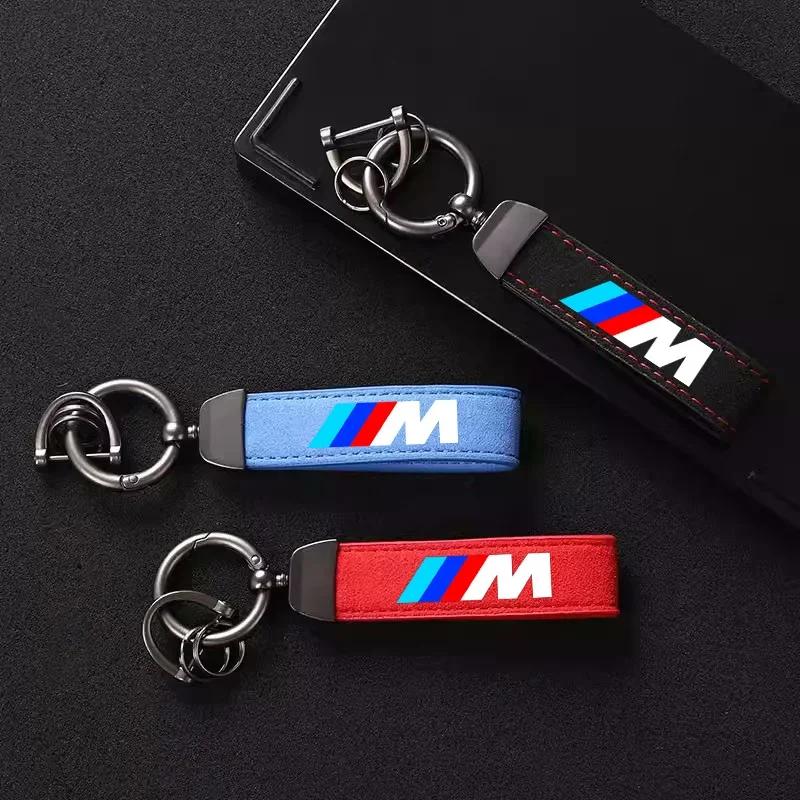 Car Sticker Hot 2025 Vintage Leather Car Keychian Rings Vehicle Keyring Key Holder For BMW M Emblem E46 E36 E34 F10 E90 F30 E60
