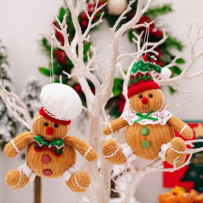 Gingerbread Man Doll Plush Christmas Doll Toy Soft Stuffed Sitting Cookie Gingerbread Festive Decor for Xmas New Year Gift