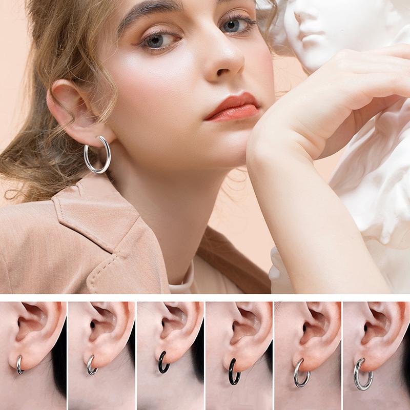 1PCS New Simple Stainless Steel Small Hoop Earrings for Women Men Cartilage Ear Piercing Jewelry Pendientes Hombre Mujer