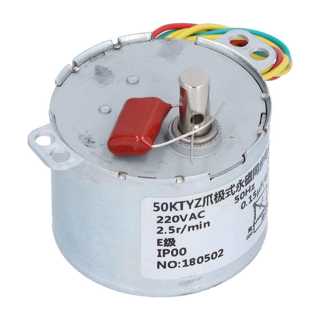 Gear Motor Low Speed Synchronous Electric Machinery Parts with Capacitor AC220V 6W 2.5r Min