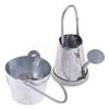 2Pcs/Set 1:12 Dollhouse Miniature Metal Water Bucket Kettle Model Furniture Toys