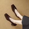 Mode 2024 Neue Damenmode Quadratische Zehenpartie Tägliche Ballerinas Damen Bequeme Büro Designer Schuhe Weiblich Elegant Metallblume Flache Schuhe