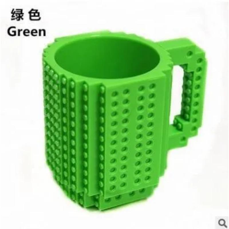 

1 шт. Персонализированная креативная чашка-конструктор, детская развивающая чашка для воды, кружка, устойчивая к падениям, подарок 350ml зелёный