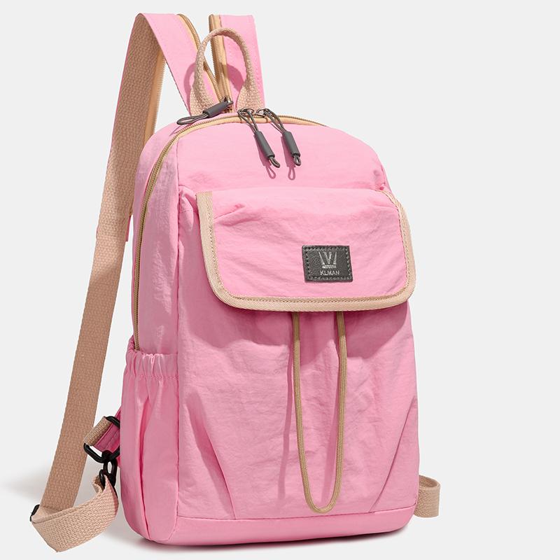 Waterproof Backpack with Front Pocket Nylon Solid Color Casual Backpack