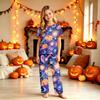 Family Matching Halloween Printed Loungewear Set Short Sleeve Top and Pajama Pants
