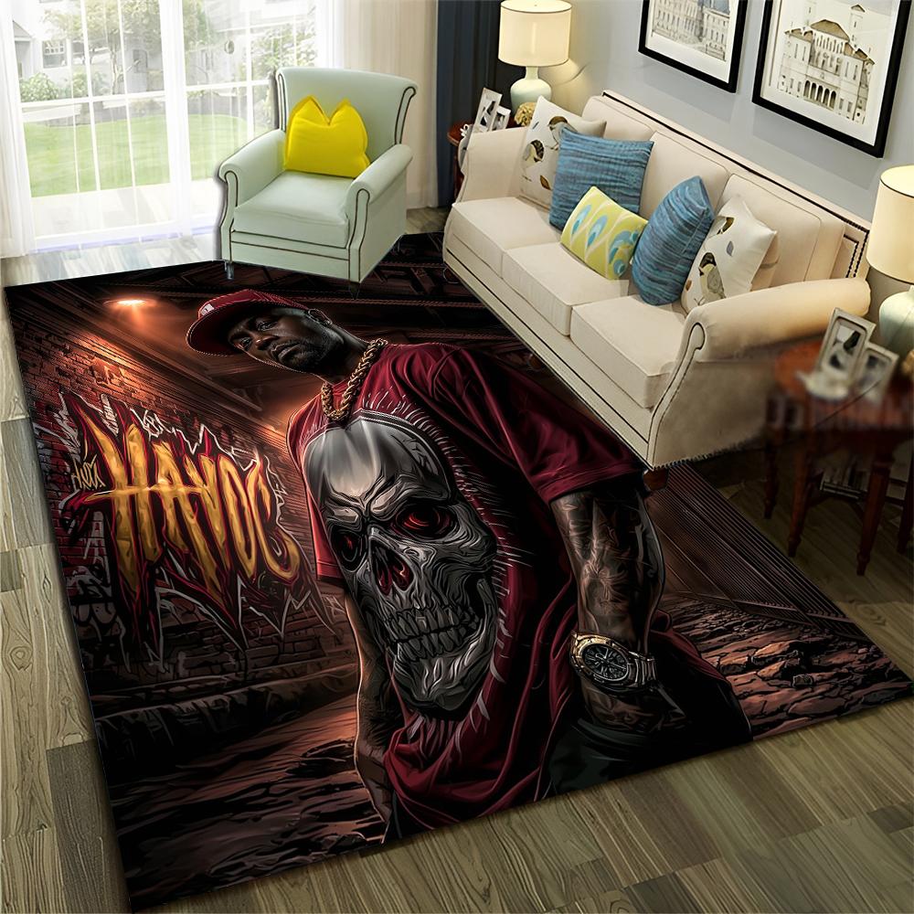New Legend Rappers Star Art Cartoon Hip Hop Rug for Bedroom Living Room Sofa Home Doormat Decor,Kid Play Non-slip Floor Mat