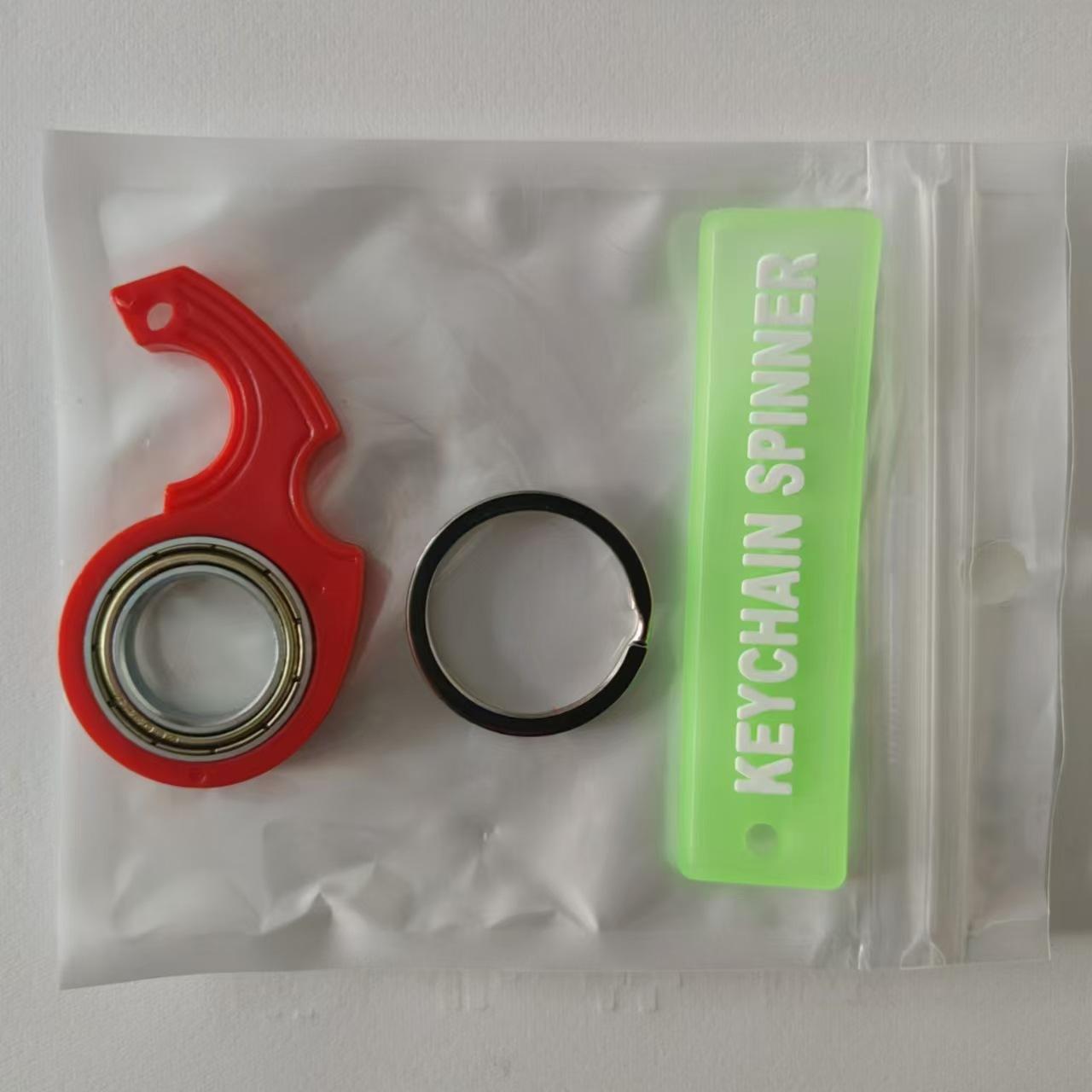 

1 шт. Креативний брелок Fidget Spinner Toy Тривожні іграшки для зняття стресу Fidget Ring Toy Key Flipping Toy Брелок червоний