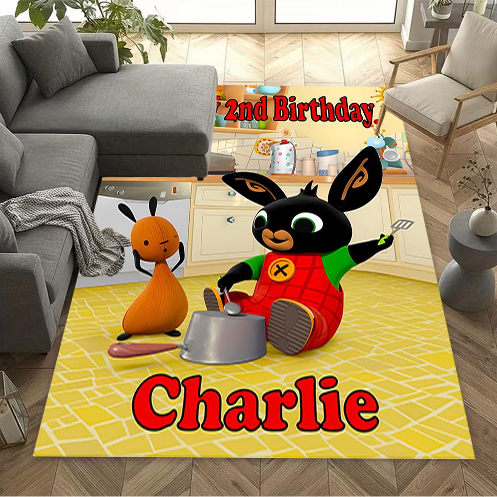 Panda Bunny Friends Area Rug Design for Game Room Kitchen Outdoor Foyer Antislip Carpet Decorate Offices Perfect Birthday/Christmas Gift Idea