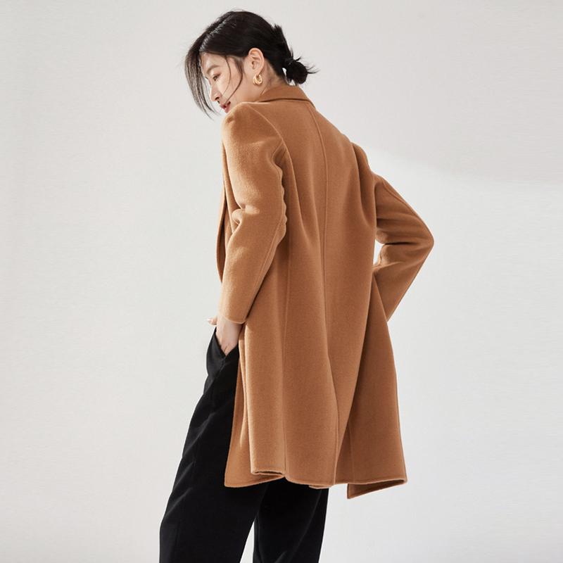 100% Wool Women Coat MODERN NEW SAGA Autumn Wool Blazer Handmade Pea Coat Winter Warm Wool Coat