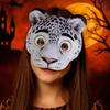Half Face Animal Mask EVA Tiger Plush Mask Cute Halloween Mask  Carnival