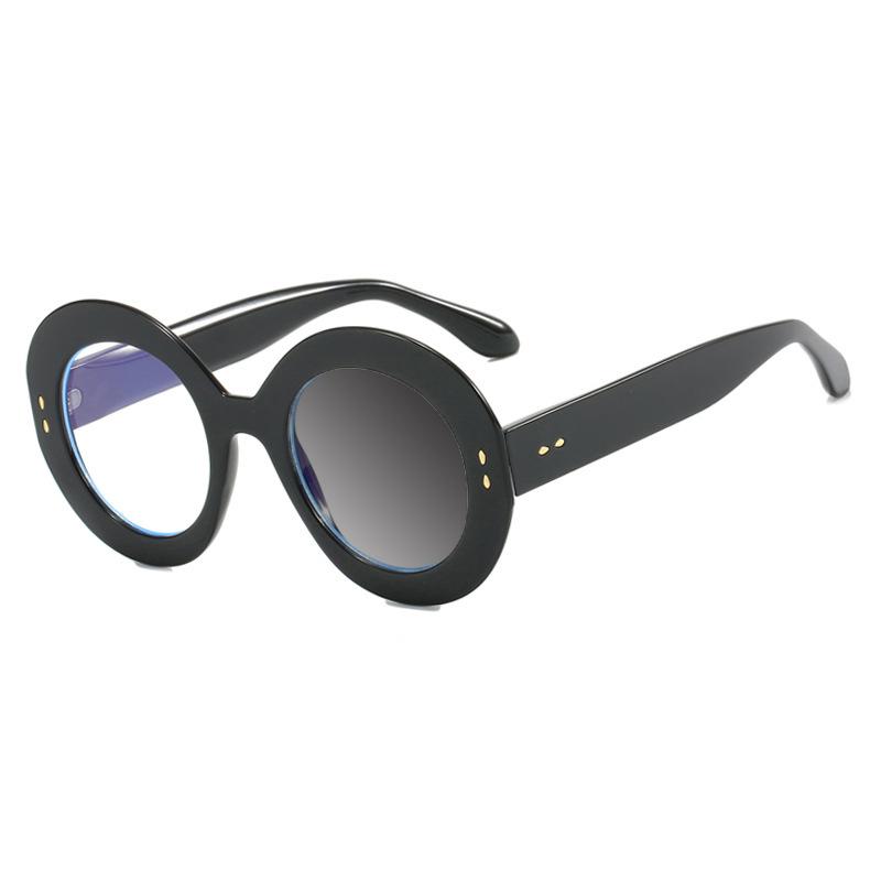 Stil Rund Neueste Dicke Kante Leopard Groß Damen Rahmen Helle Farbe Wechselnd Blau Lichtblockierend Licht Damen Antireflexion UV 400 Schutz