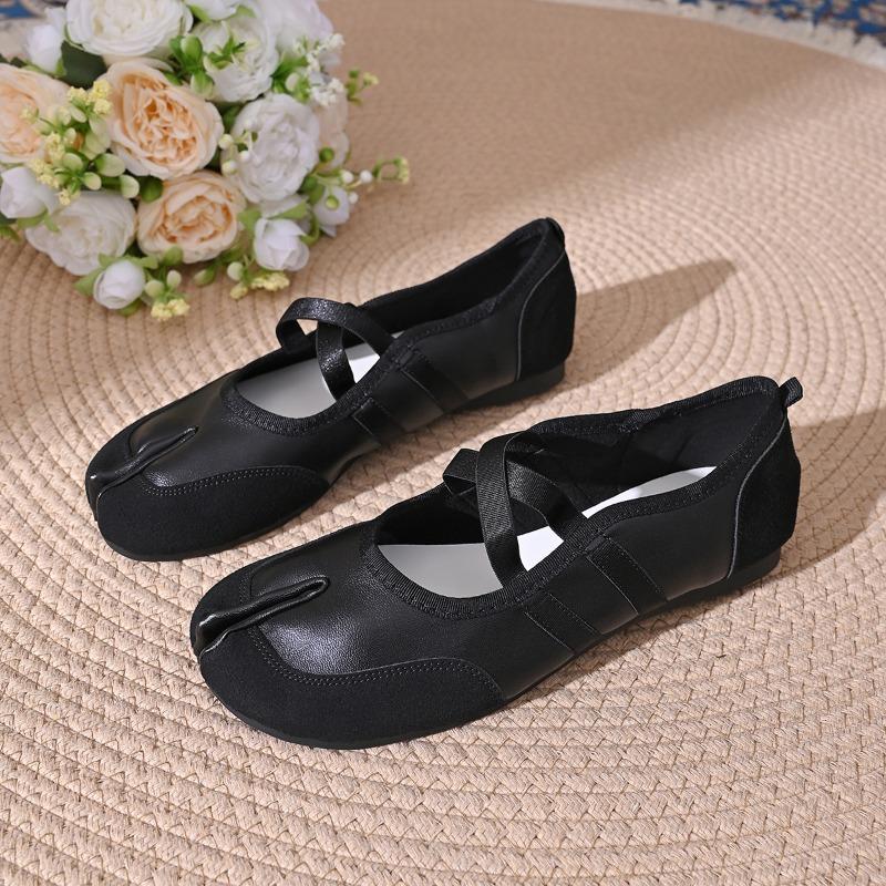 Ballerine Nere Argento Rosse Scarpe da Ginnastica da Donna Punta Divisa Ballerina Tabi Scarpe da Passeggio Donna Mary Jane Calzature Estate