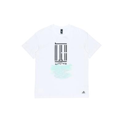 adidas Graphic Logo Series Short Sleeve Sport Round Neck T-shirt Men Tops White GP0868