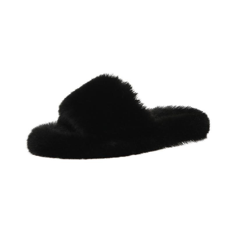 Welfare payment~ Mao Mao slippers women wear autumn and winter 2024 new home Korean version indoor plush one-word cotton slippers