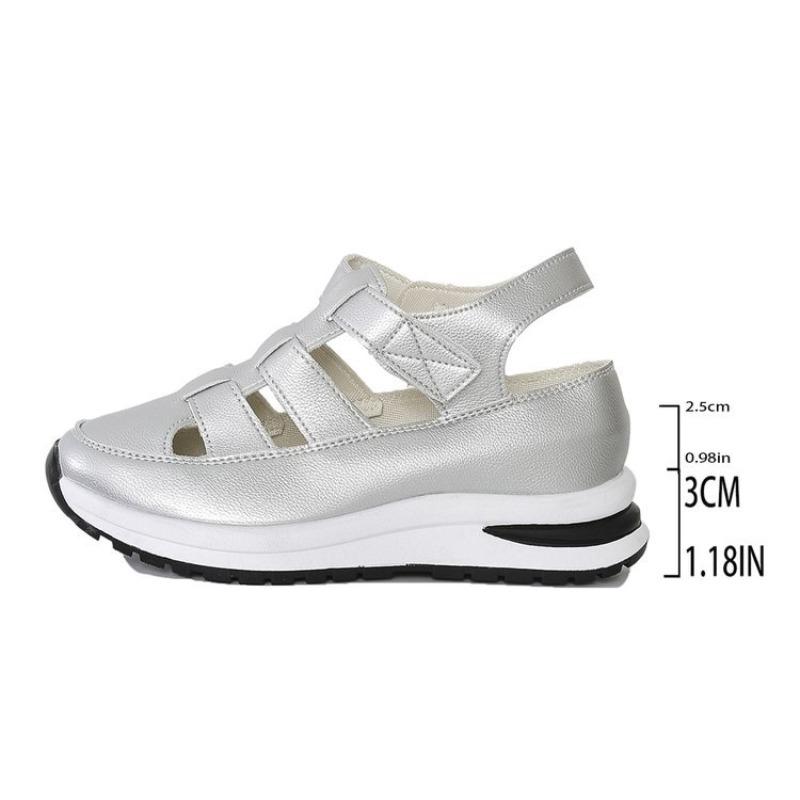 Summer new hollow casual sandals women wear versatile and thin muffin thick-soled inner height-increasing women's shoes