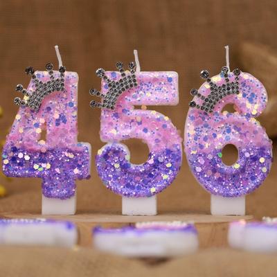 New Birthday Candle Creative Digital Candle Crown Princess Cake Decoration Candle