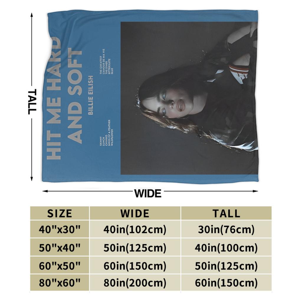 Famous Singer B-Billie-Girl E-eilish Fleece Throw Blanket Blanket for Sofa Couch Lightweight Bedding Throws,