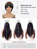 Synthetische Perücke 12 Zoll Pixie Cut Perücken für Frauen Haar Kurze Perücken mit Pony Schwarz Gemischt Braun Beliebte Mode Hitzebeständige Haarteile