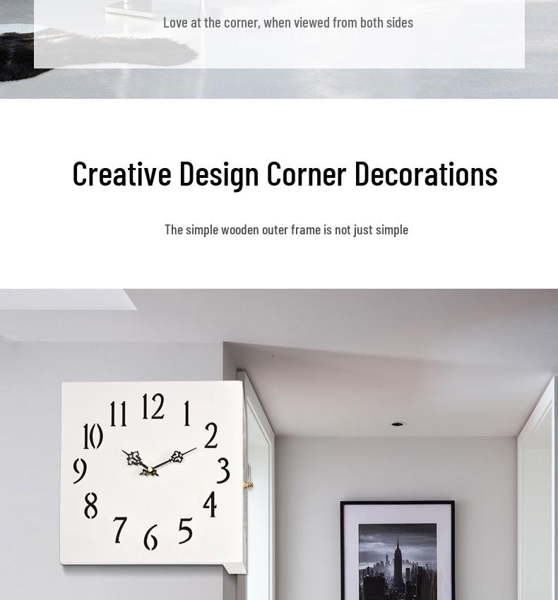 Modern Nordic Dual-Faced Silent Wall Clock for Living Room Decor