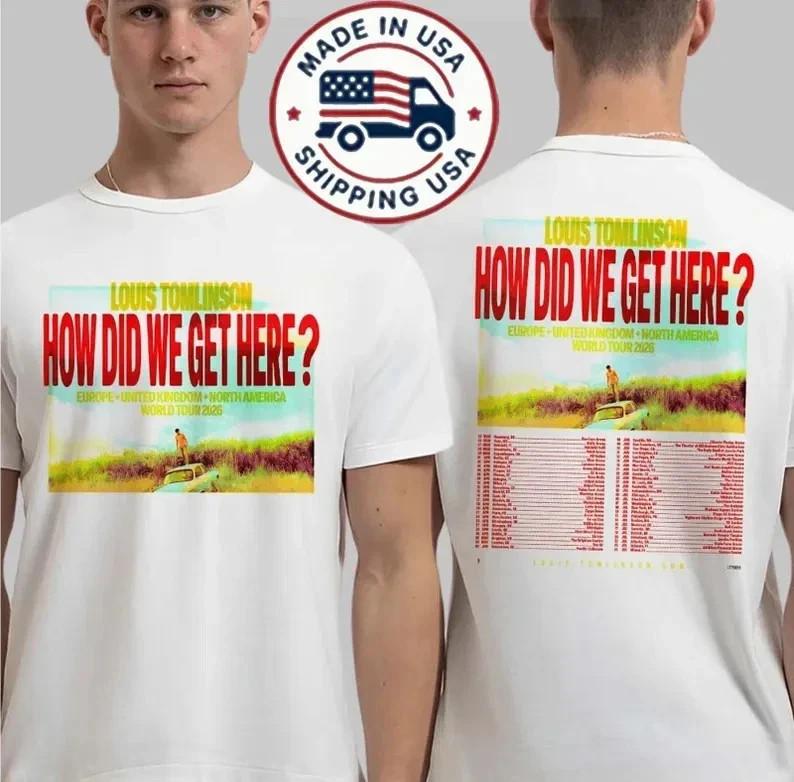 Луи Томлинсон Как мы сюда попали Тур по Северной Америке 2026 Футболка Унисекс Футболка XL