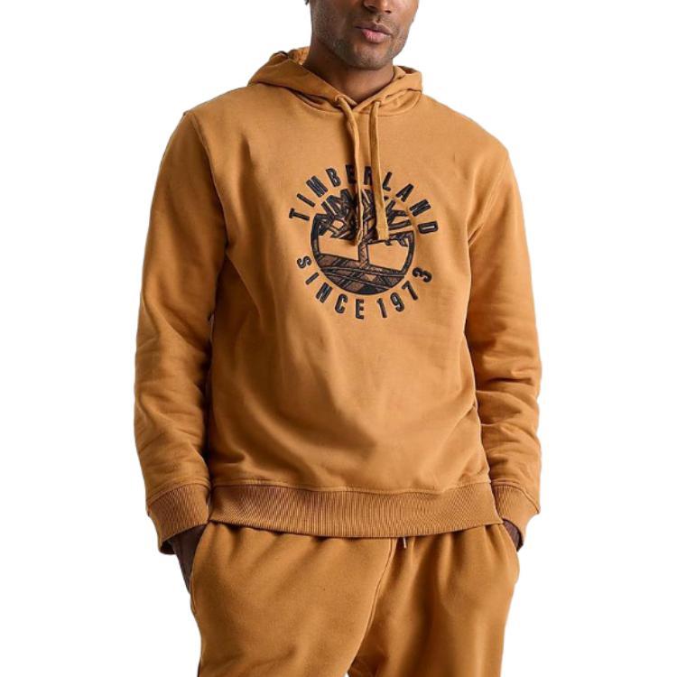Timberland Hooded Letter Print Pullover Long