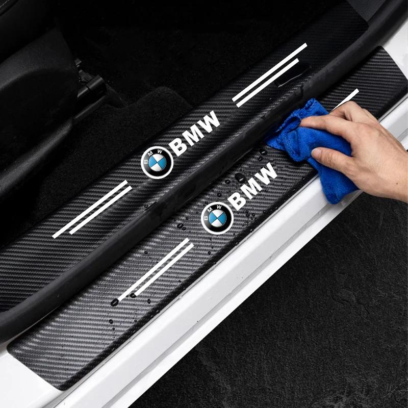 Universal 3D Carbon Fiber Car Door Sill Protector Stickers For BMW Performance E46 E90 F10 F30 X3 F20 E46 E60 E70 E39 E36 E87