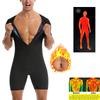 Heren Sauna Zweet Bodysuit, Rits Korte Mouw Volledige Lichaamsvormer Buikcontrole Trainingspak voor Sportschool Hardlopen