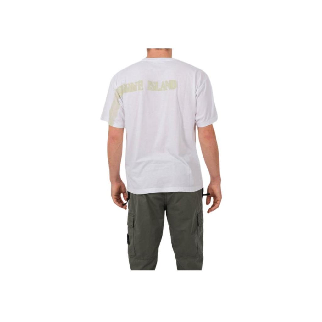 Stone Island Letter Logo Round Neck Short Sleeve T-Shirt Unisex T-Shirts White 80152RC86-V0001