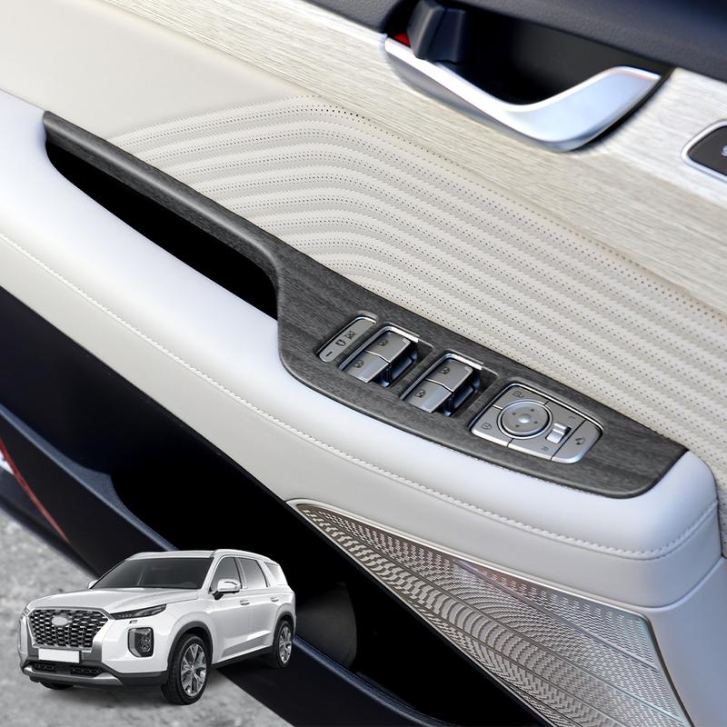 For Hyundai Palisade -2025 LHD RHD Carbon Fiber Style Window Switch Button Cover Trim Interior Car Decor Accessories