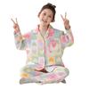 Kids Flannel Pajamas Set Boys Girls Warm Long Sleeve Top And Pants Sleepwear Winter Home Nightwear