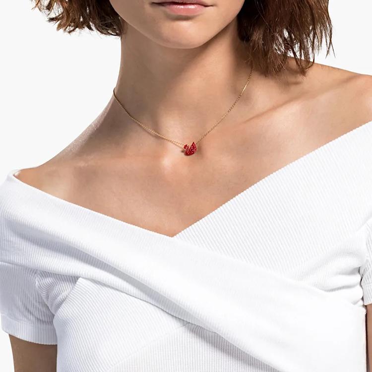 Swarovski Gold Tone Plated, Faux Crystal Stone Necklaces Womens