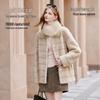 Xiangying Plüsch Winterjacke mit Kunstpelz