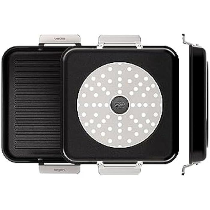 Grill - VALIRA - 4651/25 - 23x23 cm - Fonte d'aluminium - Anti-adhérent écologique