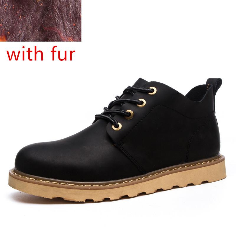 Mode Kuhleder Herren Stiefeletten zum Schnüren Handgefertigt Plüsch Warm Winterstiefel Maßgefertigte Freizeitschuhe Gummi Winterschuhe Herren Baumwollschuhe