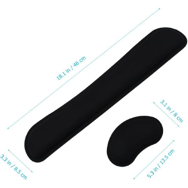 Ergonomic Wrist Rest Pad Mouse Pad Set 2 Pack Memory Foam Comfortable Keyboard Mouse Support Non-Slip Bottom