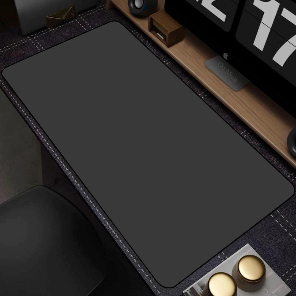Large Black Desk Mat Solid Color Simple Computer Laptop Mouse Pad Girls Gaming Mousepad Rubber Non-Slip Cushion Office Deskmat