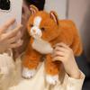 1 Stück 38CM Kawaii Simulation Grau Weiß Schwarz Orange Katze Plüschtier Cartoon Liegend Lebensechtes Kätzchen Tier Katzen zum Geburtstagsgeschenk