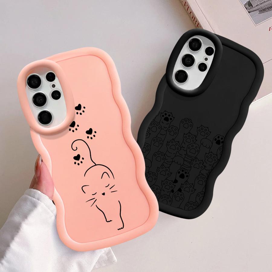 Süße Katze Schönes Case für Samsung Galaxy A26 A25 S22 Ultra S24 S25 S23 Plus S20 FE S21 Weiche Handyhülle A36 A55 A34 A24 A54 A35